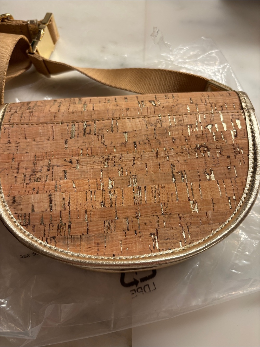 Lilly Pulitzer NWT Camille Cork Belt Bag color Natural - Picture 5 of 9